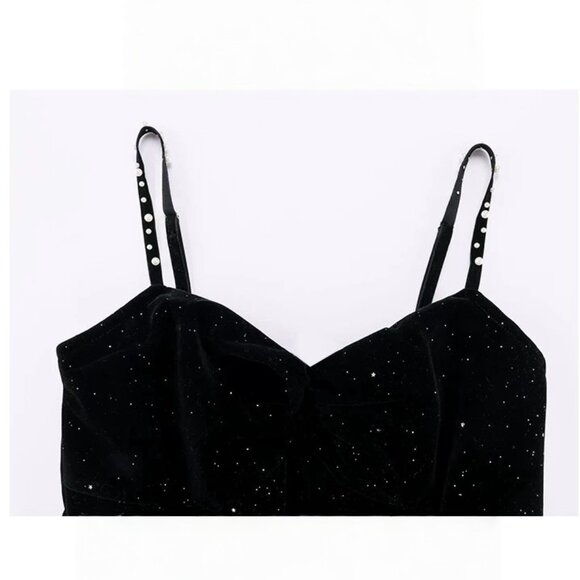 Midnight Muse Velvet Gown - Black A-Line Party & Birthday Dress, Fall/Winter - Picture 5 of 9